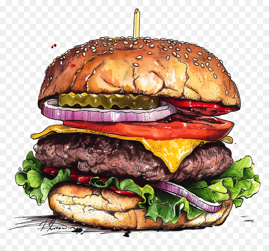 Burger，Hamburger PNG