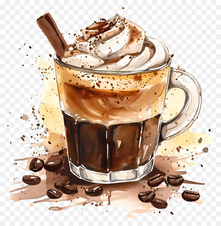 Café，Pintura Em Aquarela PNG