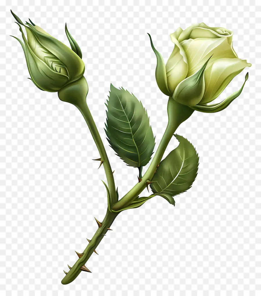 Rosa Verde，Rosa Branca PNG