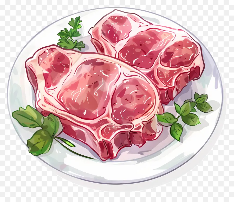 Costeletas De Porco，A Carne Crua PNG