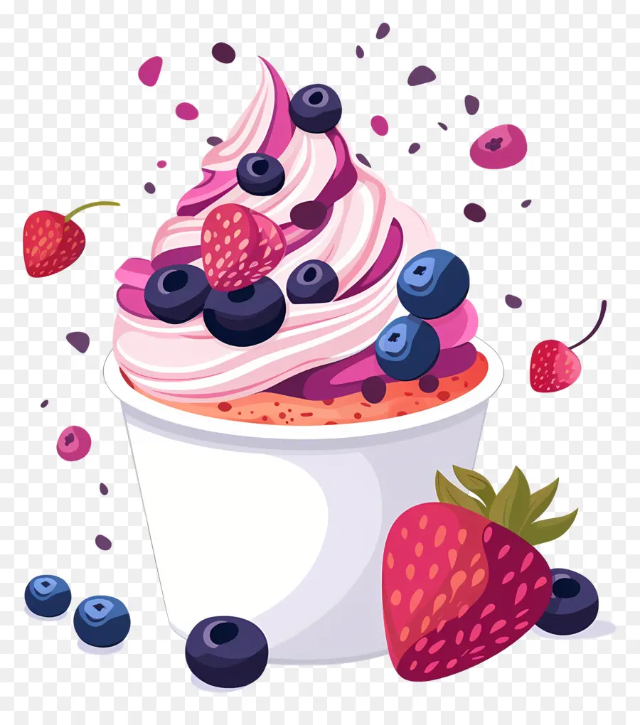 Frozen Yogurt，Sorvete De Morango PNG