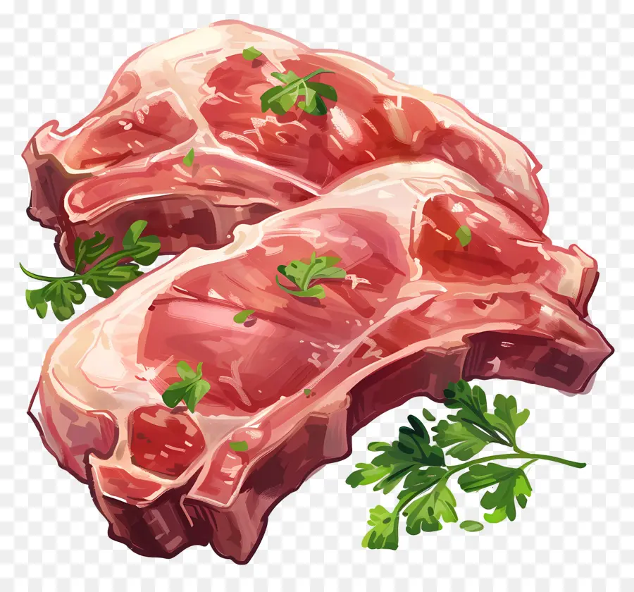 Costeletas De Porco，A Carne Crua PNG