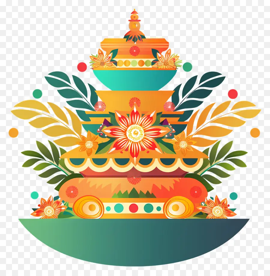 Onam Pookalam，Templo Tailandês PNG