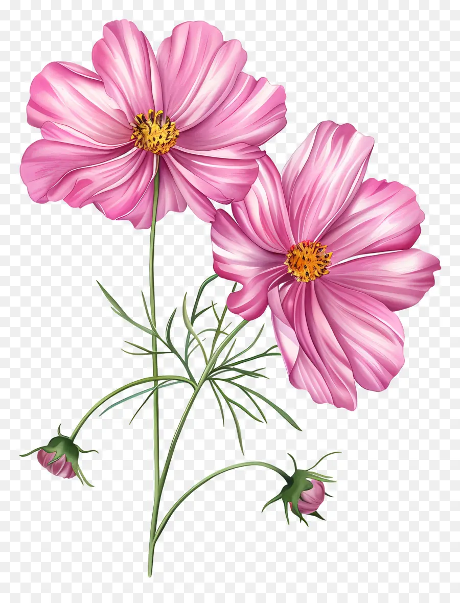 Cosmos Flor，Flores Cor De Rosa PNG