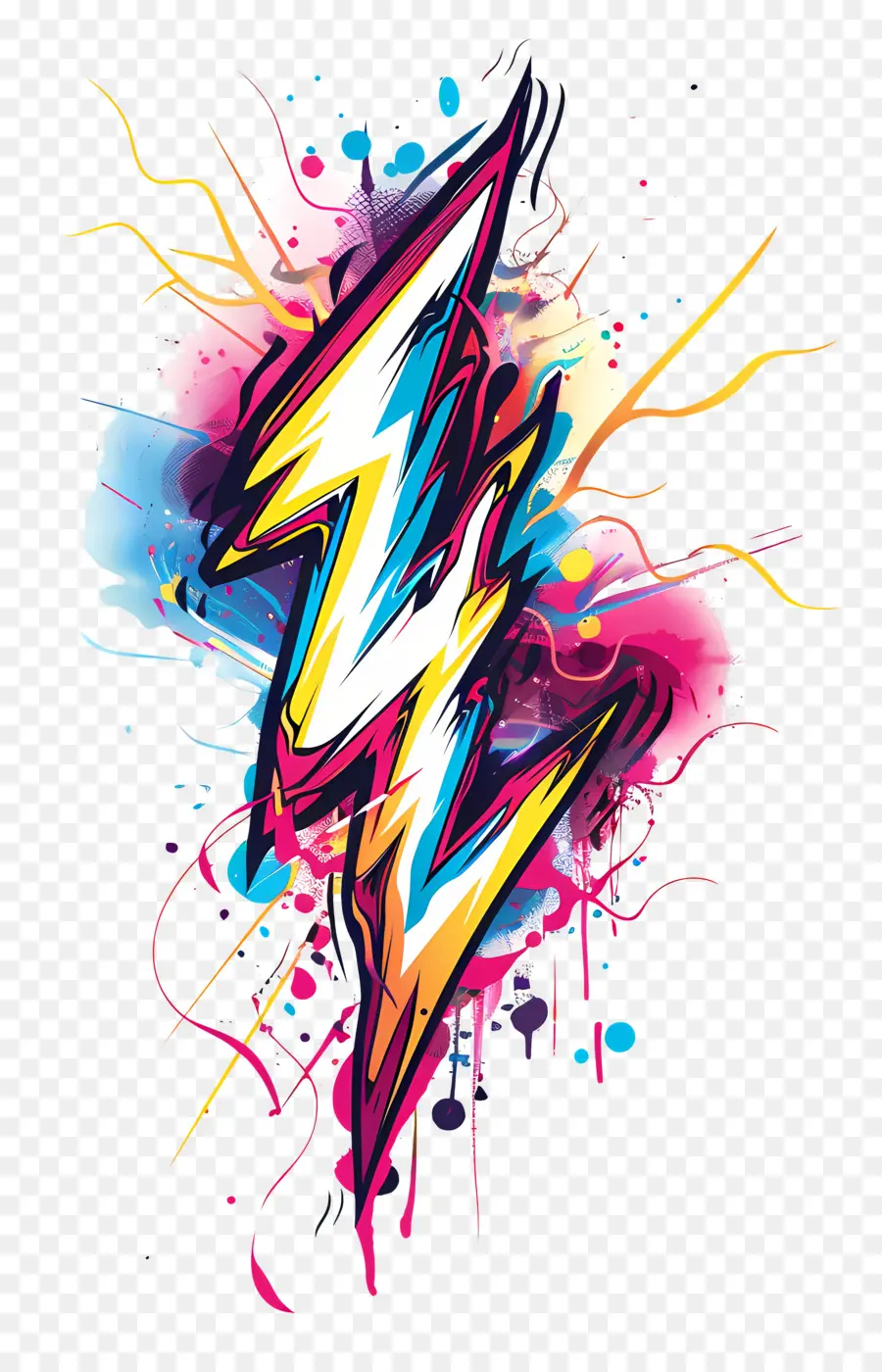 Lightning Bolt，Cores Neon PNG