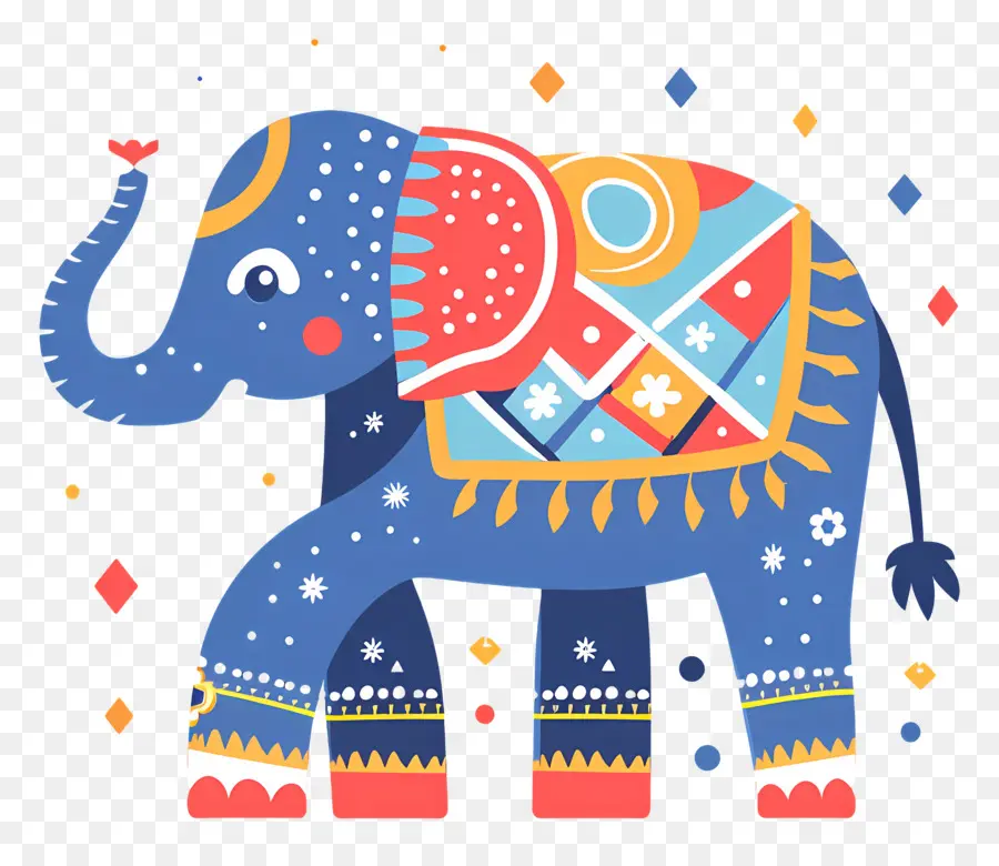 Elefante Decorado，Elefante Arte PNG