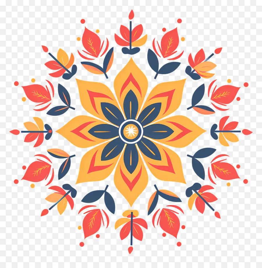 Rangoli Floral，Motivos Indianos PNG