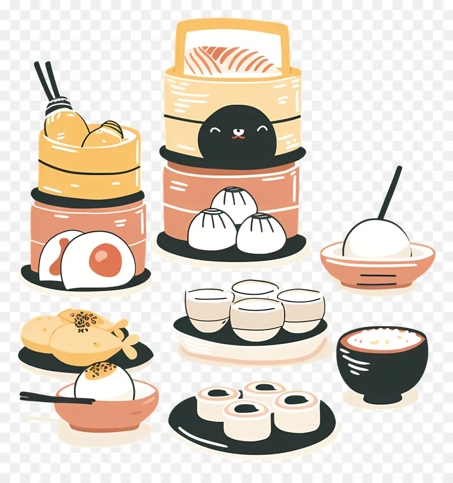 Dim Sum，Comida Chinesa PNG