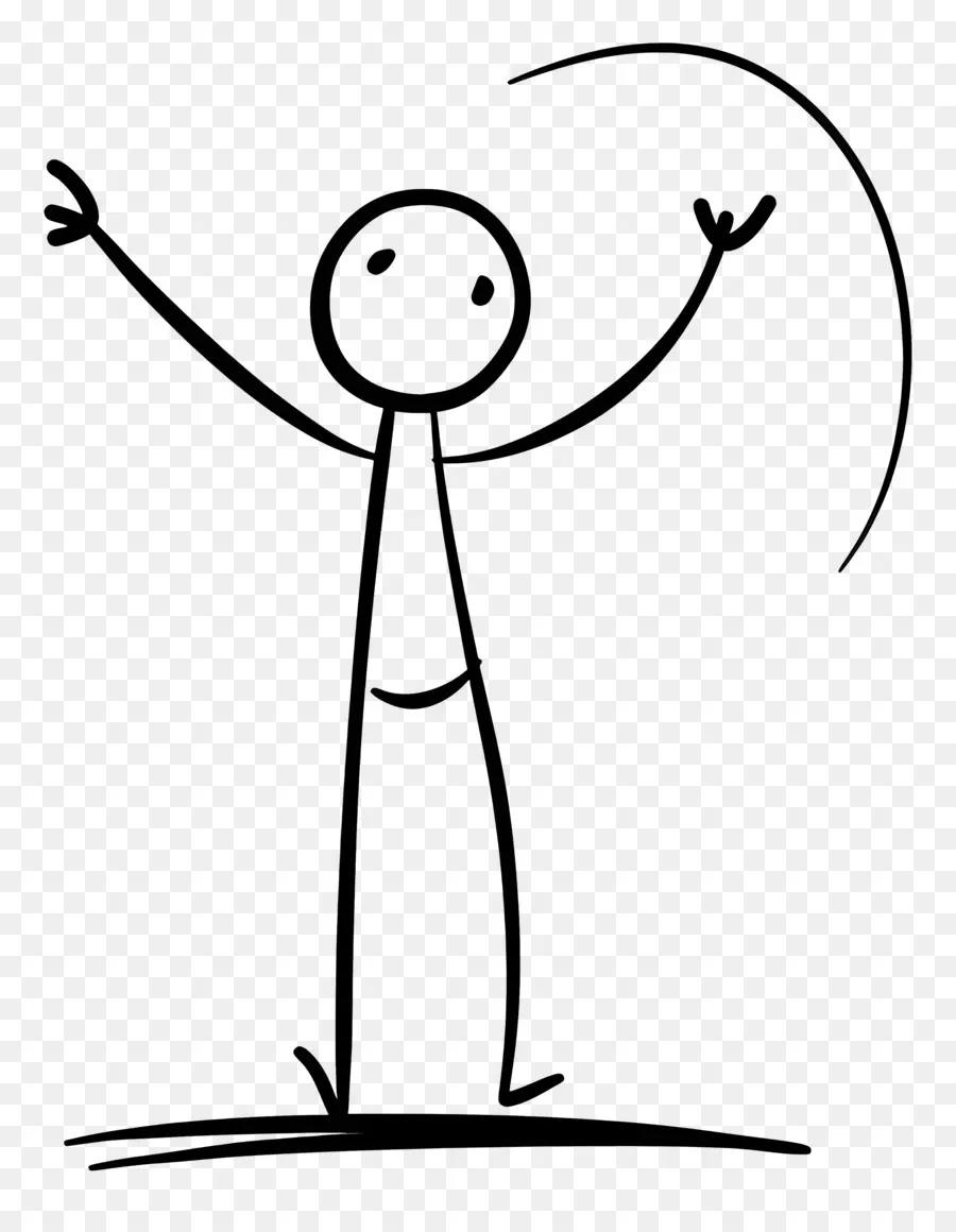 Stick Figure，Braços Para Fora PNG