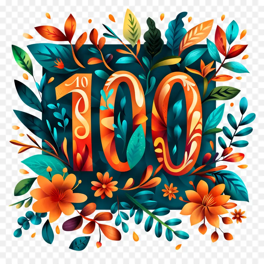 Número 100，Buquê De Flores PNG