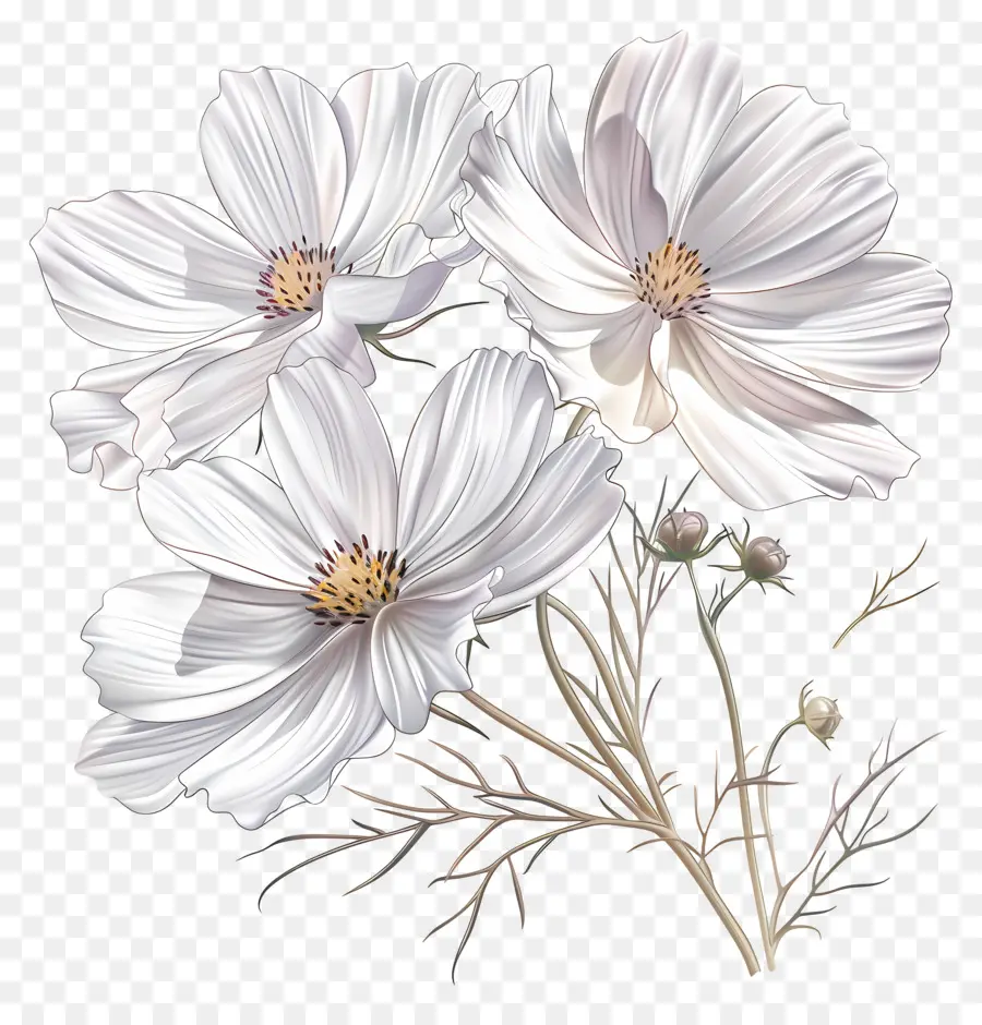 Flor Do Cosmos，Flores Brancas PNG