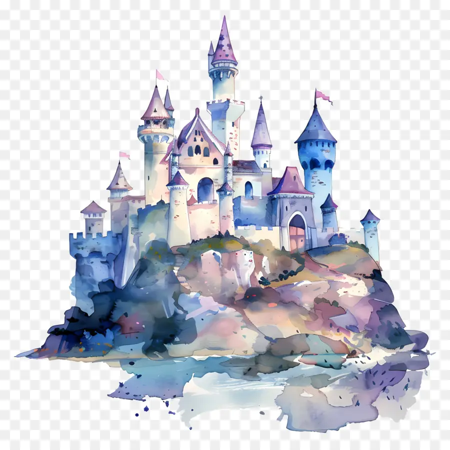 Castelo，Pintura Em Aquarela PNG