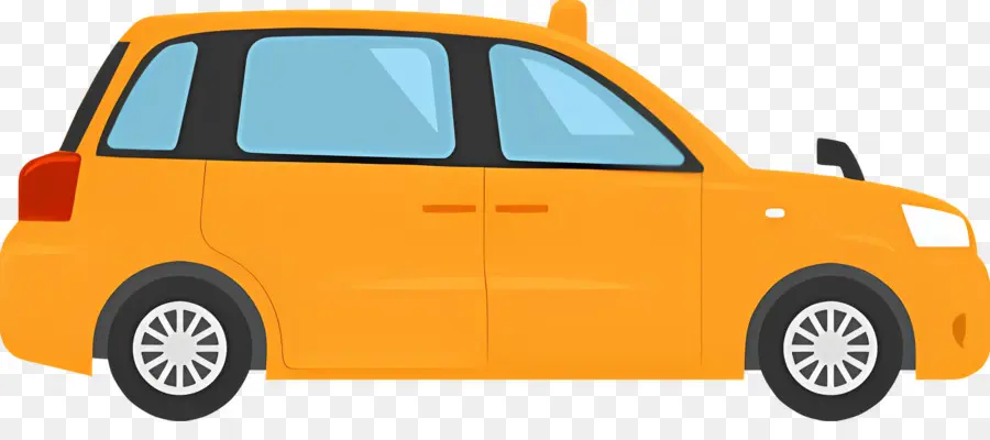 Cartoon Carro，Carro Compacto Amarelo PNG