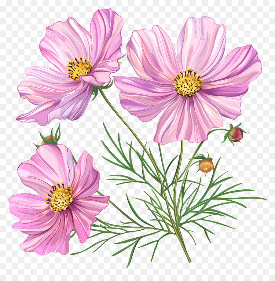 Cosmos Flor，Flores Cor De Rosa PNG