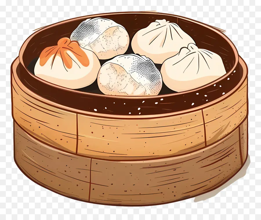 Dim Sum，Barco A Vapor De Bambu PNG