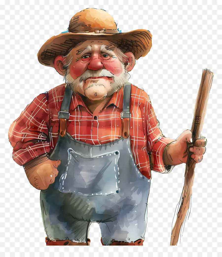 Agricultor，Pintura Em Aquarela PNG