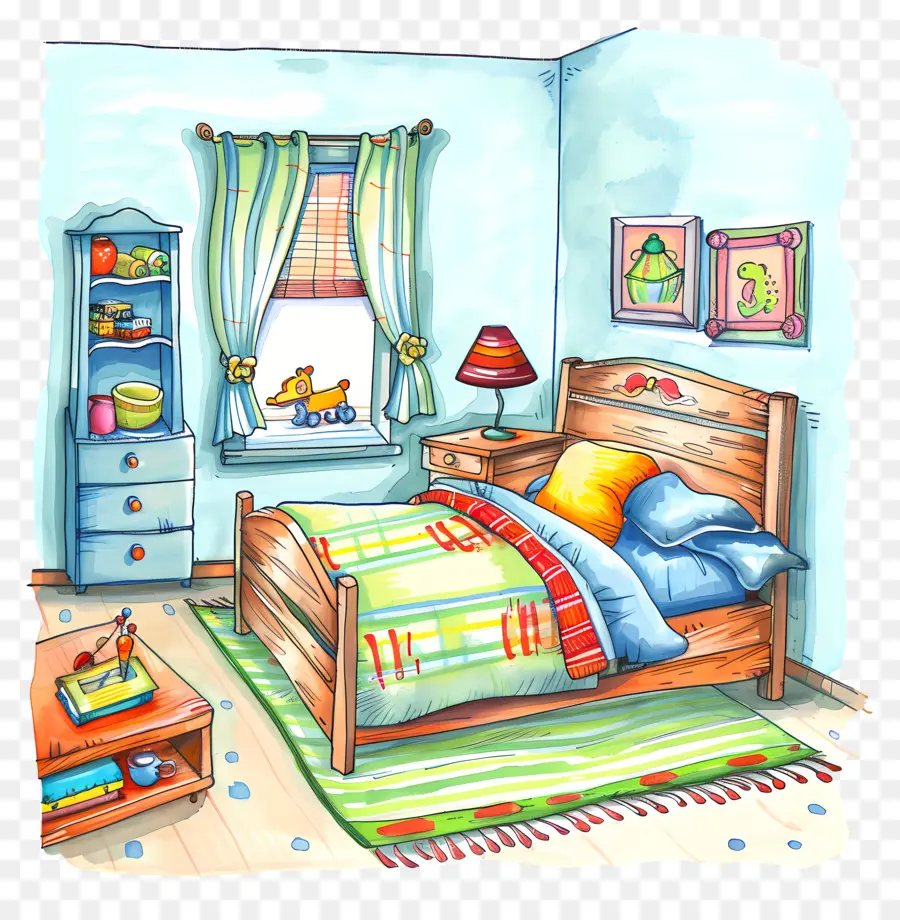 Bedroom，Cama PNG