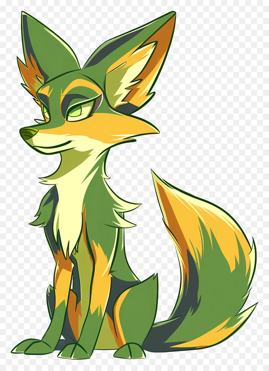 Desenho Animado Da Fox，Raposa Verde E Amarela PNG