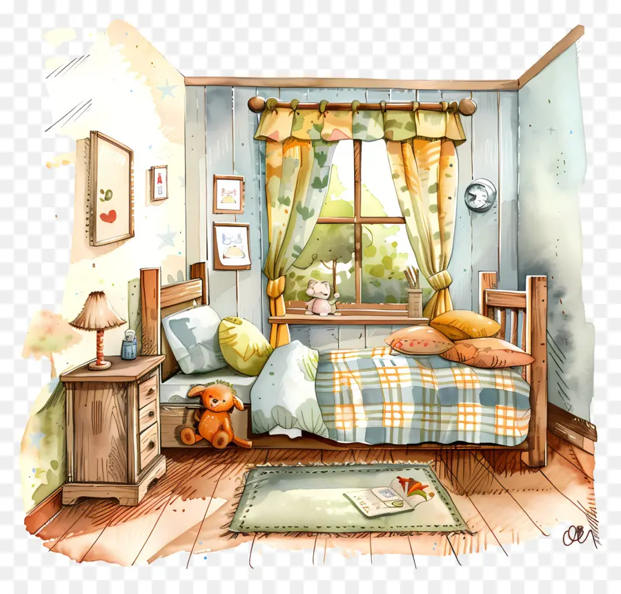 Bedroom，Cama PNG