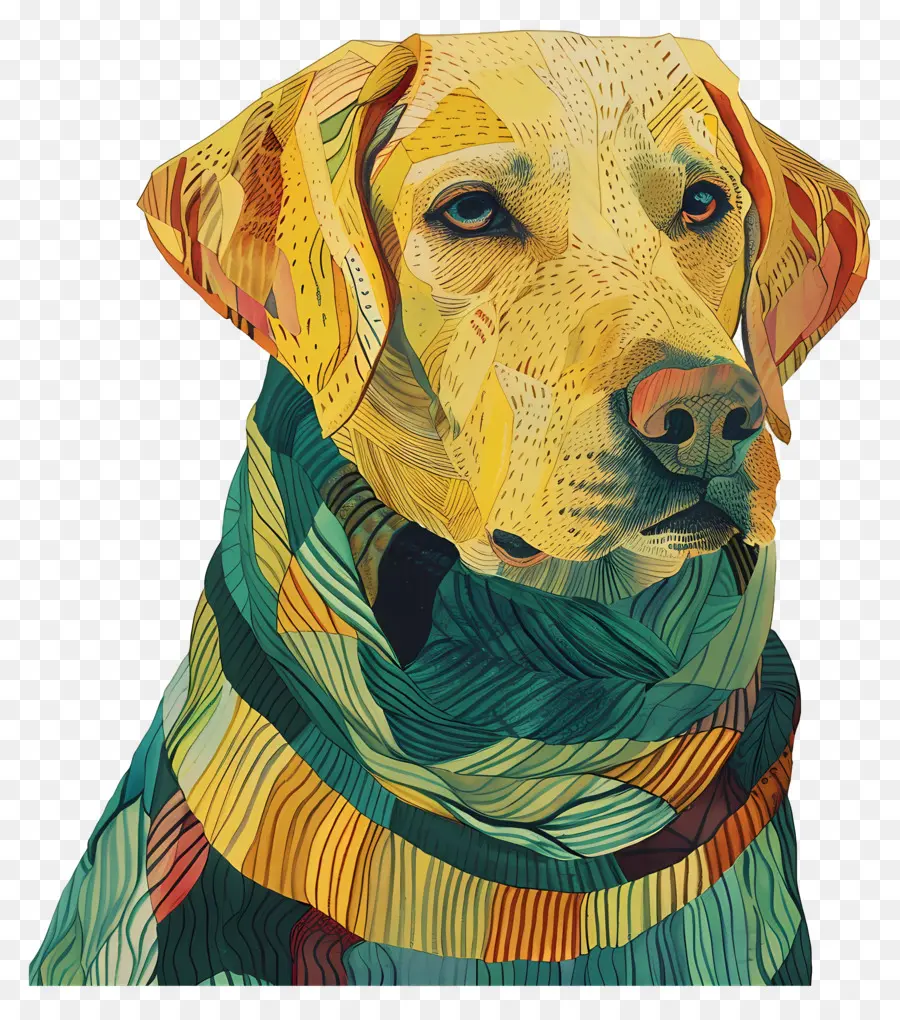 Labrador No Suéter，Cão Amarelo PNG