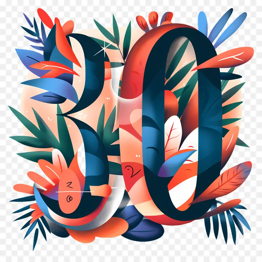 Número 30，Aniversário De 30 Anos PNG