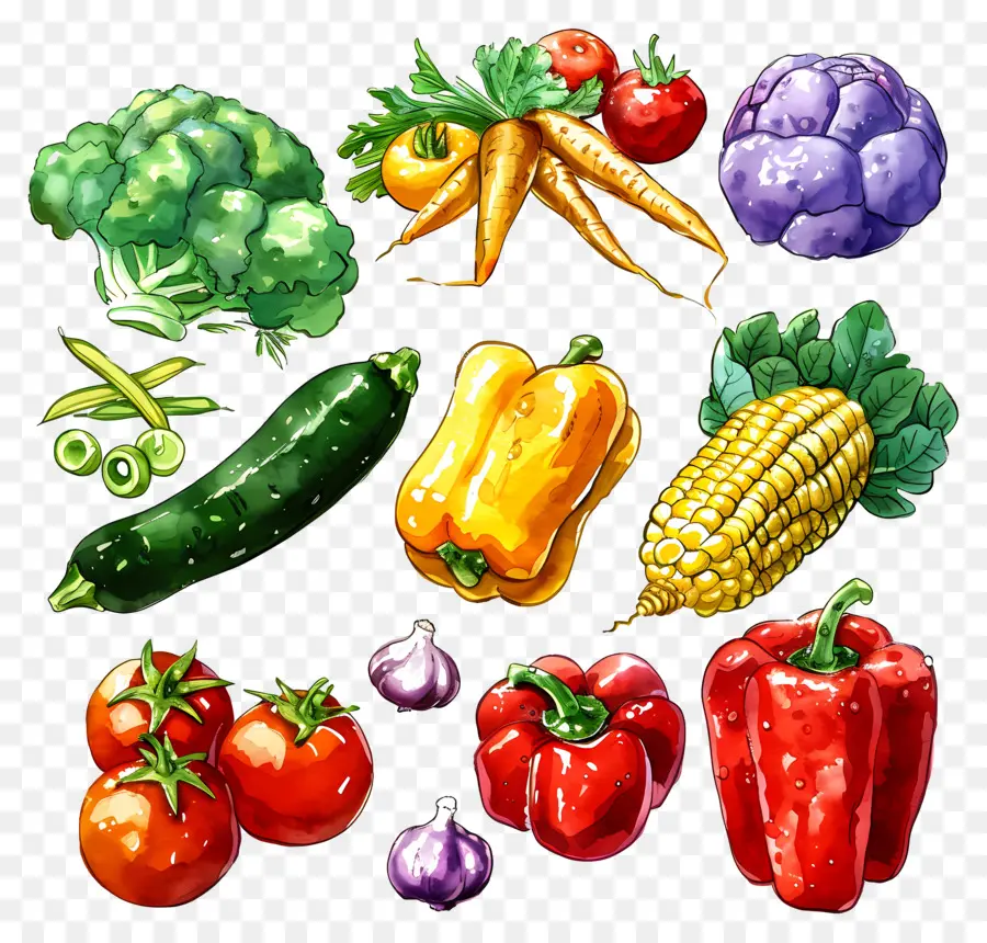 Legumes，Pintado à Mão PNG