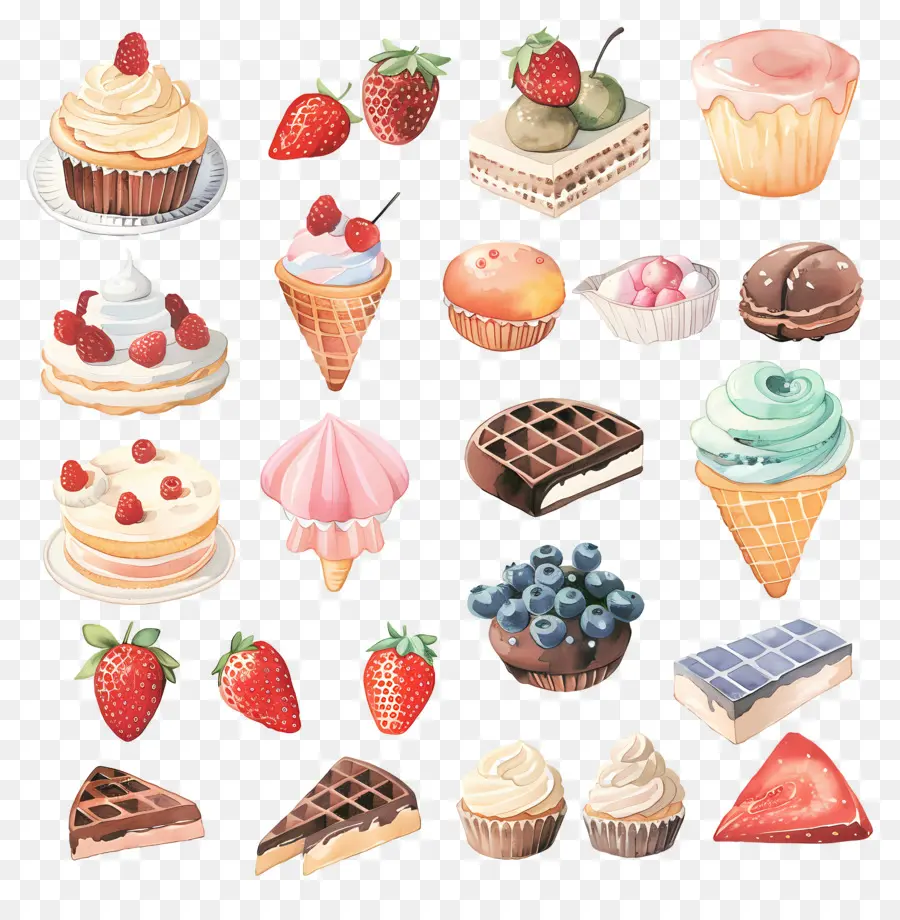 Sobremesas，Cupcakes PNG