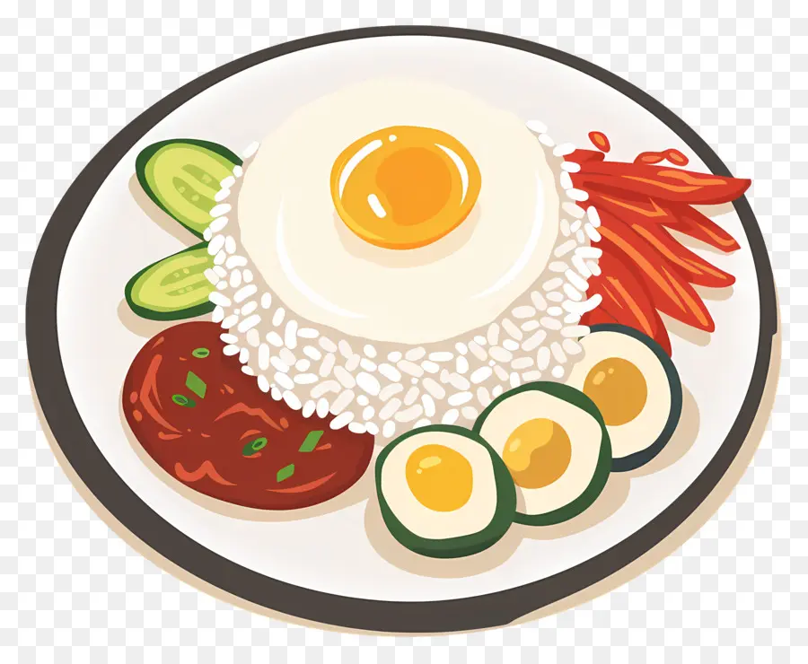 Nasi Lemak，Ovo Frito PNG