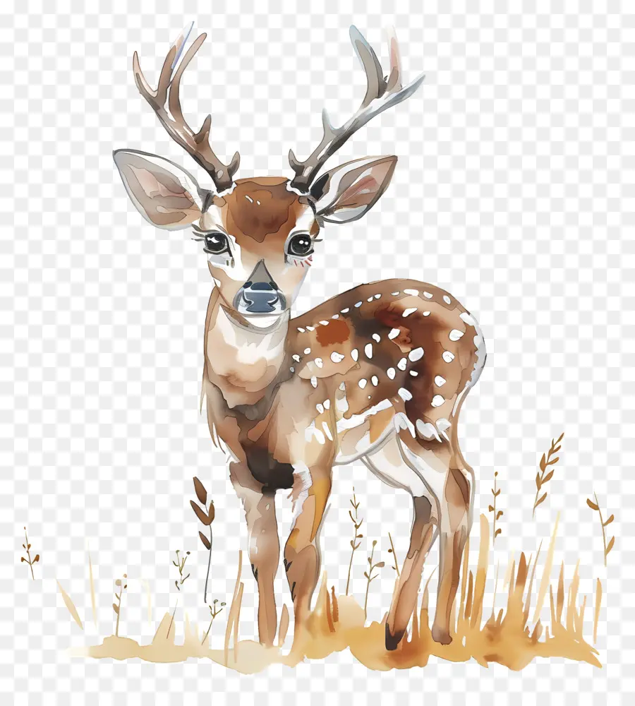 Deer，Ilustração Em Aquarela PNG