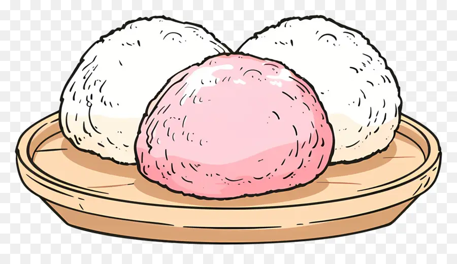 Mochi，Esferas Rosa E Brancas PNG