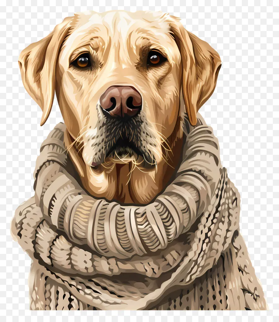 Labrador No Suéter，Cachorro Marrom PNG