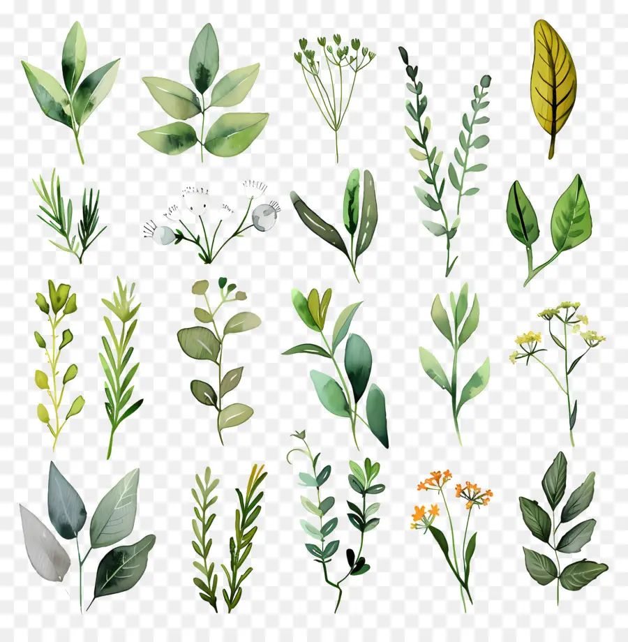 Herbs，Folhas Verdes PNG