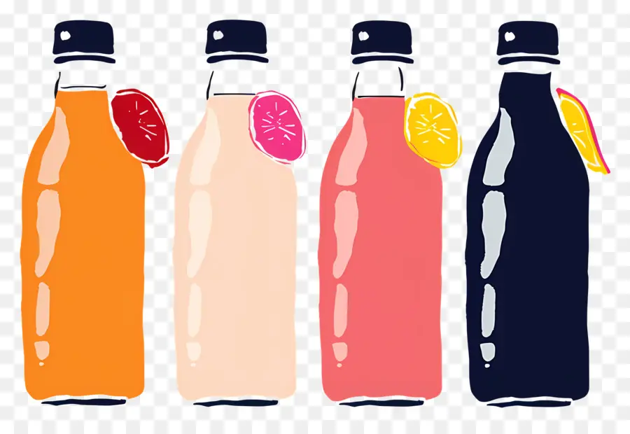 Suco De Garrafa，Bebidas Coloridas PNG