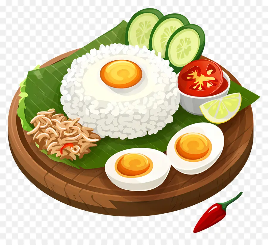 Nasi Lemak，Ovos Fritos PNG