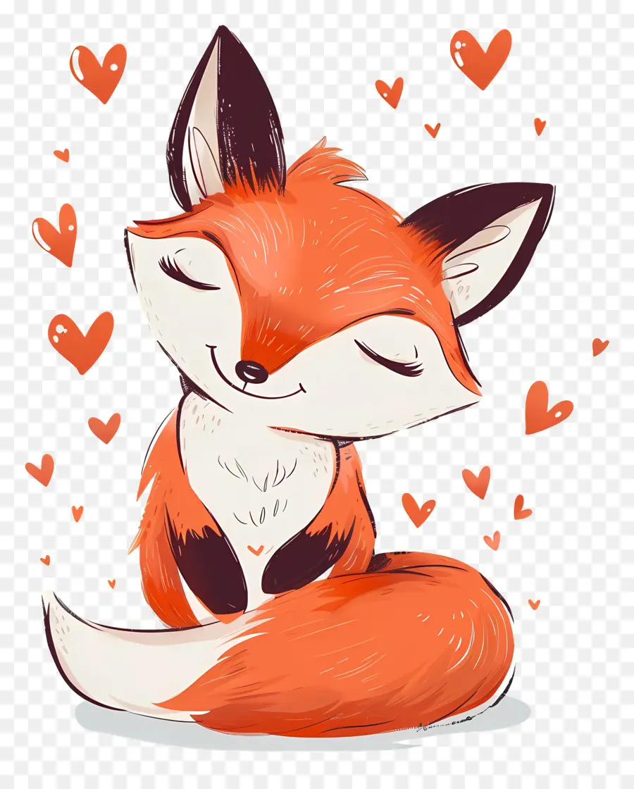 Fox No Amor，Cartoon Raposa Vermelha PNG