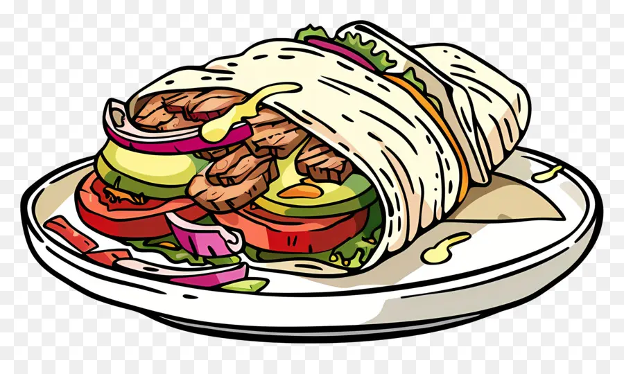 O Shawarma，Burrito PNG