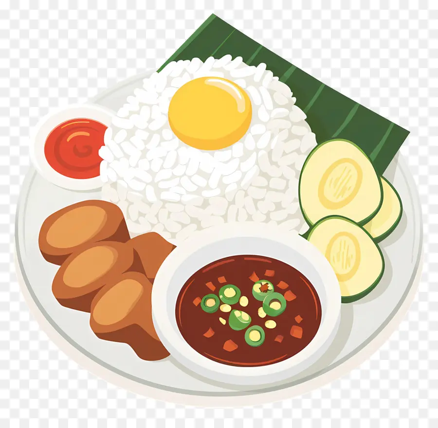 Nasi Lemak，Cozinha Asiática PNG