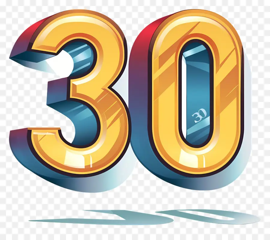 Número 30，Bolo De 30º Aniversário PNG