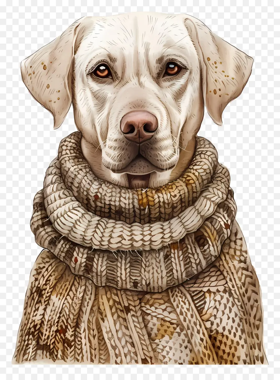 Labrador No Suéter，Cão Branco PNG