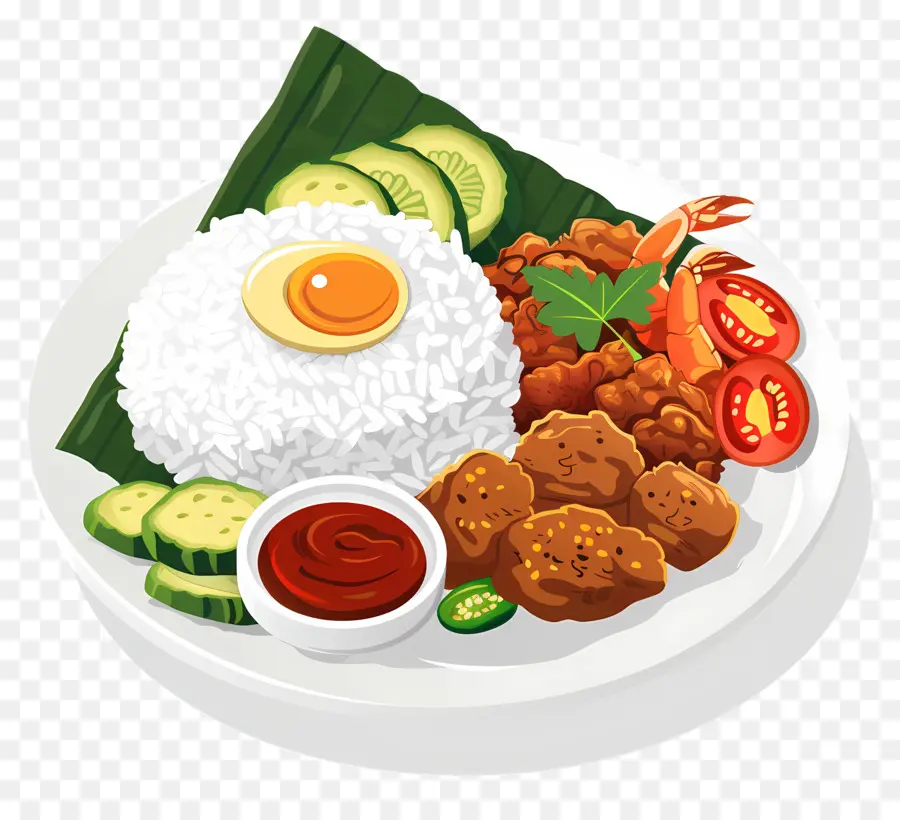 Nasi Lemak，Frango PNG