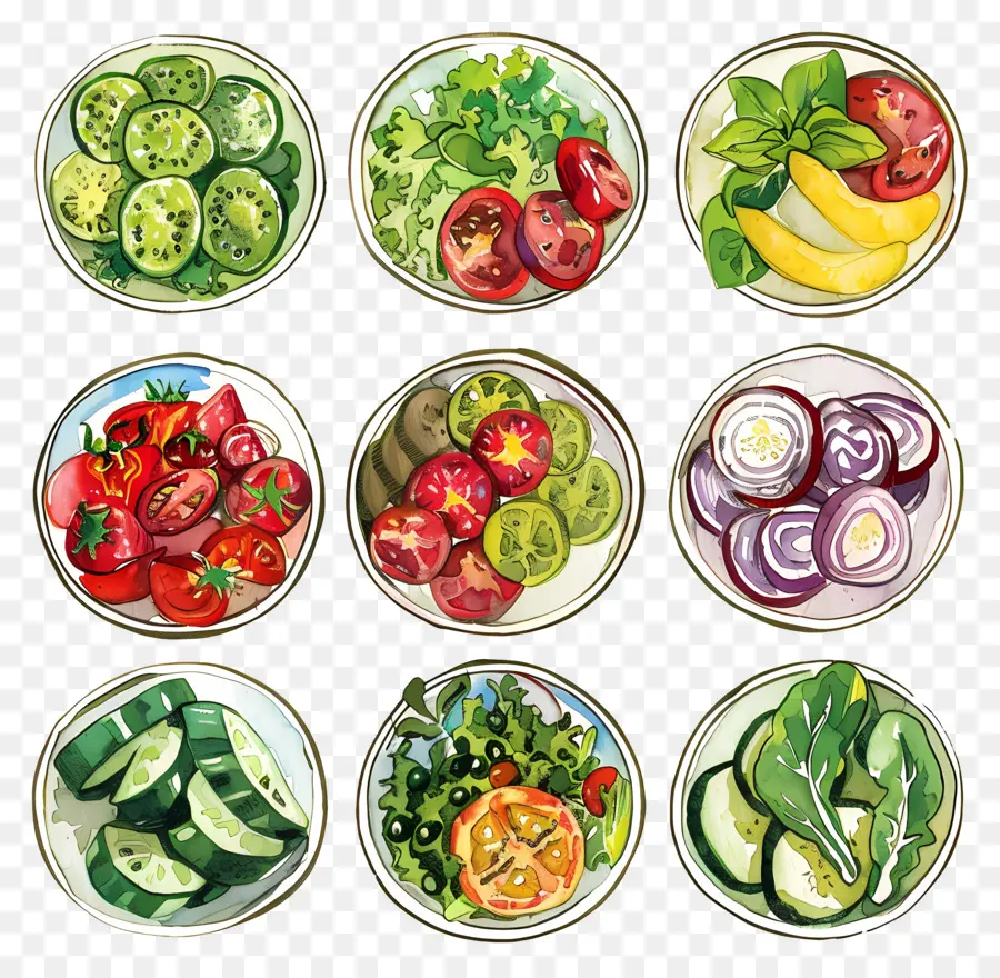 Saladas，Frutas E Legumes Frescos PNG