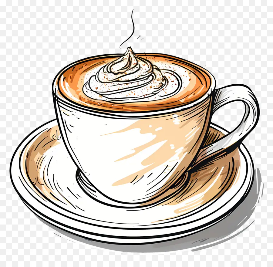 Cappuccino，Chocolate Quente PNG