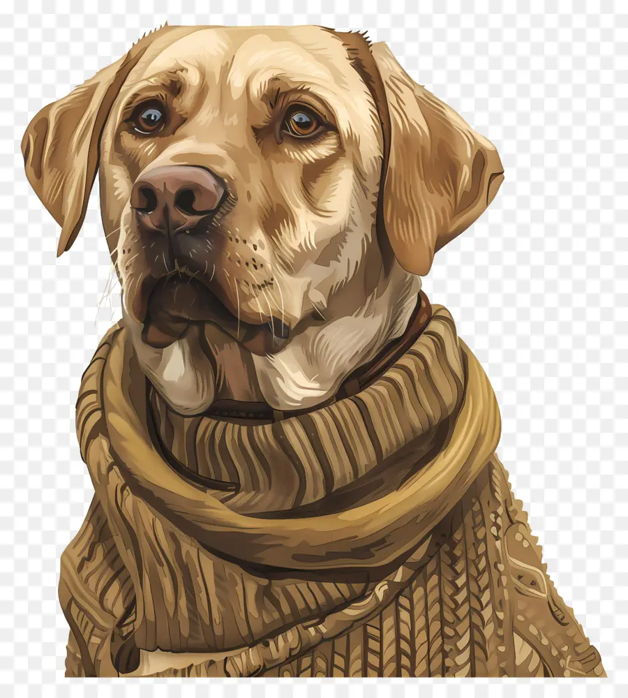 Labrador No Suéter，Cachorro PNG