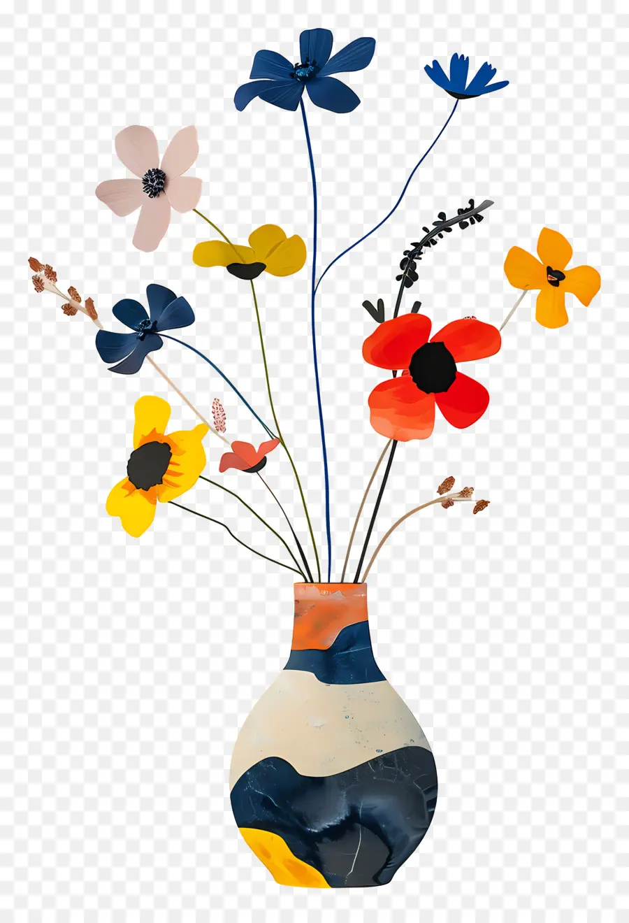 Flores Em Um Vaso，A Arte Abstrata PNG