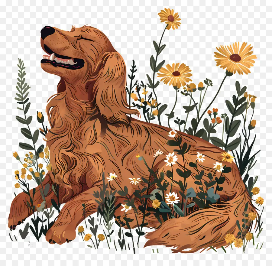 O Cachorro Gosta De Natureza，Golden Retriever PNG