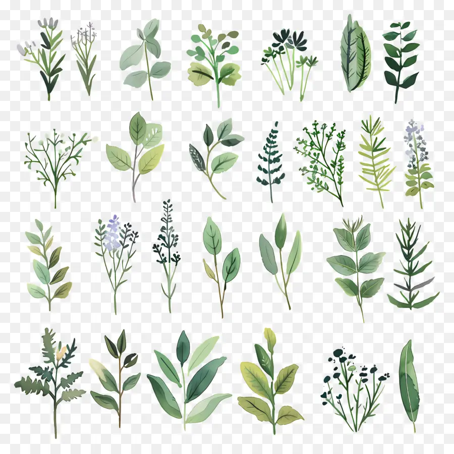 Herbs，Pintura Em Aquarela PNG