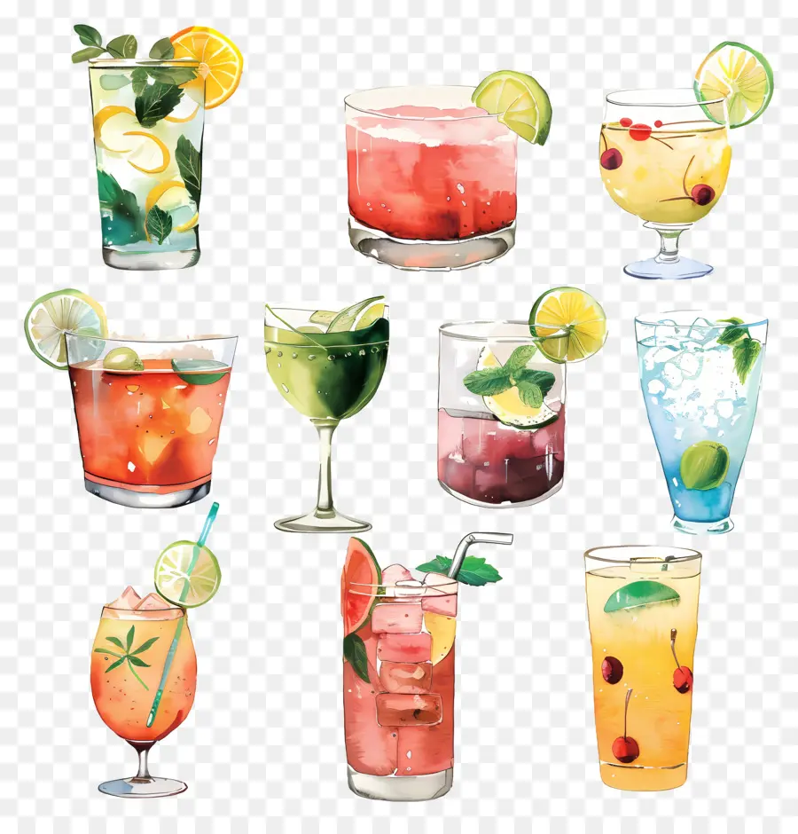 Beverages，Pinturas Em Aquarela PNG