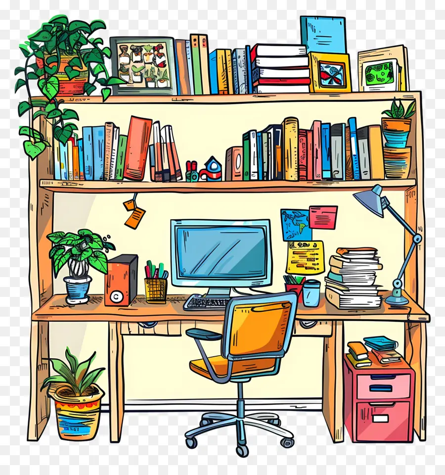 Home Office，Bookshelf PNG