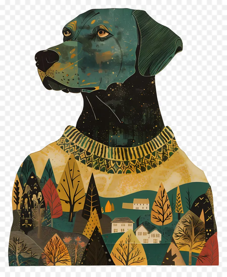 Labrador No Suéter，Cão De Pintura PNG