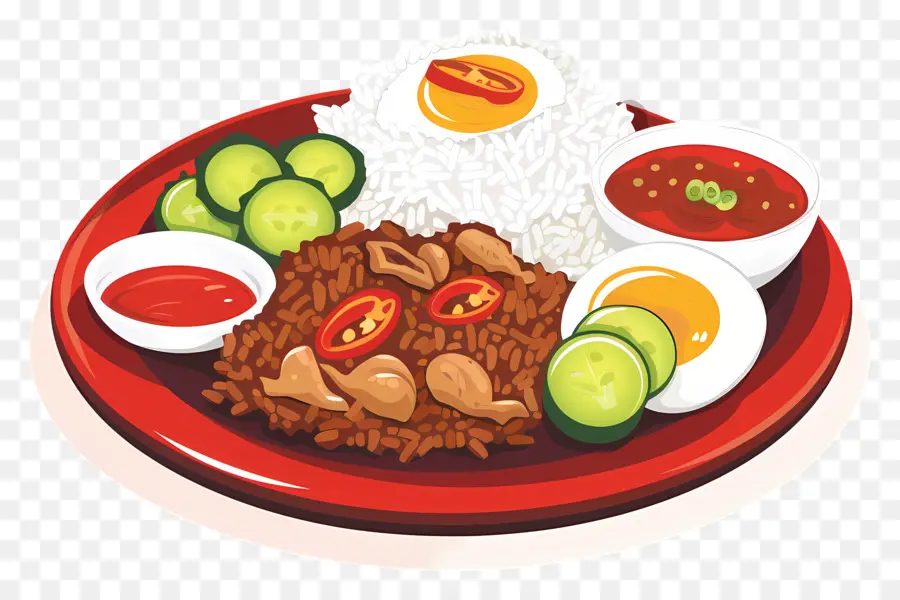 Nasi Lemak，Arroz Com Frango PNG